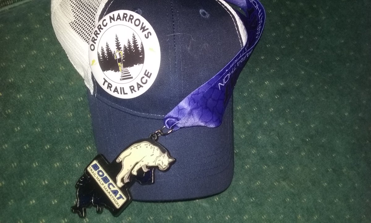danps1982's tweet photo. 5th overall and 0-39 age group winner at #BobcatHalfMarathon yesterday and directed my first #race today #running #NarrowsTrailRace #orrrc https://t.co/3nZbF8K0At