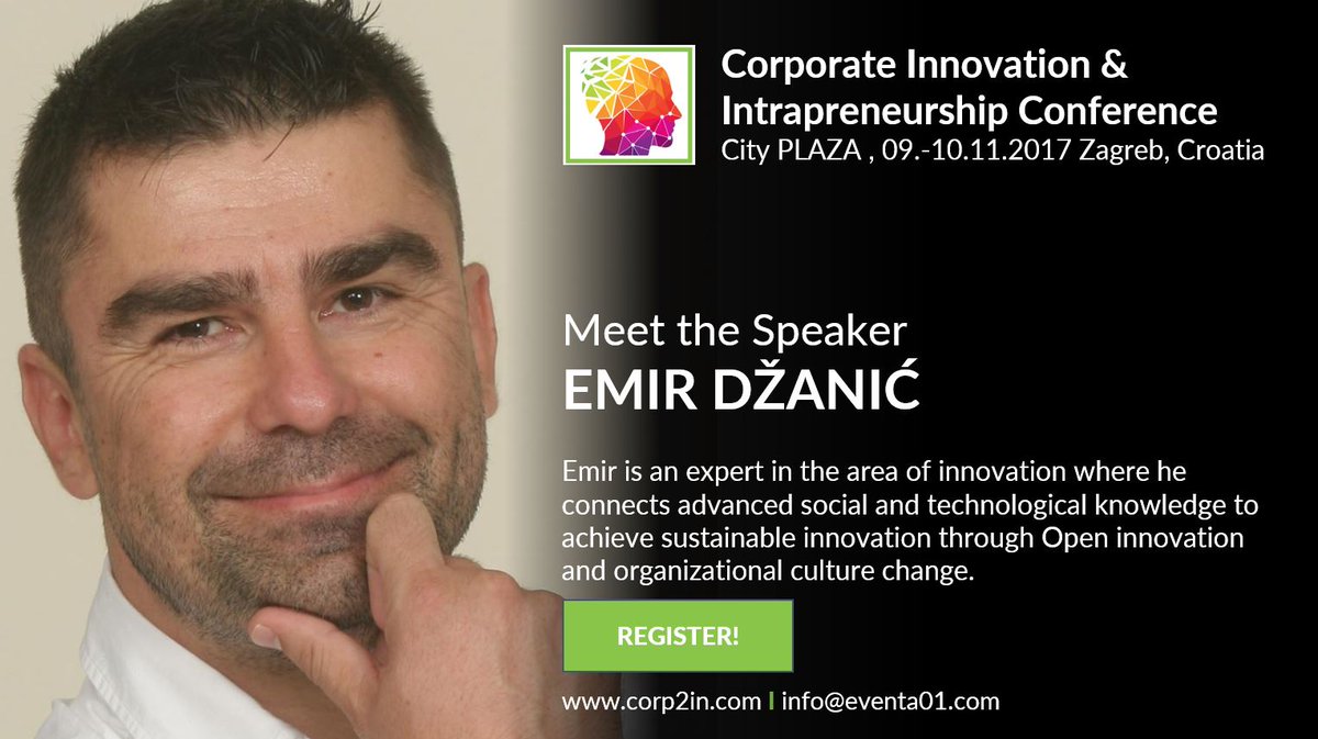 CORP2IN's tweet photo. CORP2IN Meet Emir Džanić, Open Innovation Expert at the Corporate Innovation conference @eventa01 https://t.co/wJNx1qMppM #eventa01 https://t.co/anKEfSsaCH