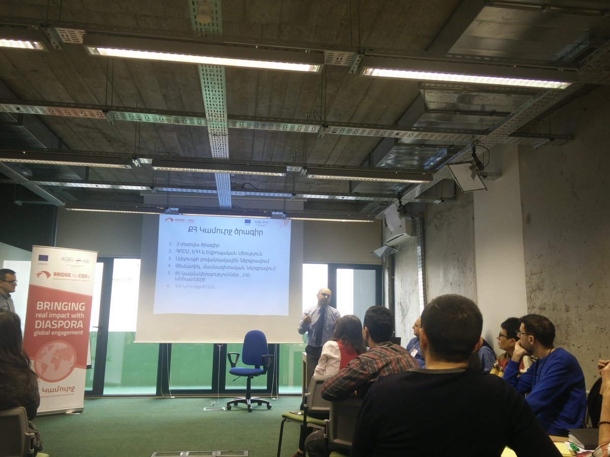 IMerabova's tweet photo. @astepany presenting opportunities of @EU_Armenia funded #Bridge4csos capacity building program to NGOs in #Art &amp; #Culture https://t.co/5PaMwGJn5m