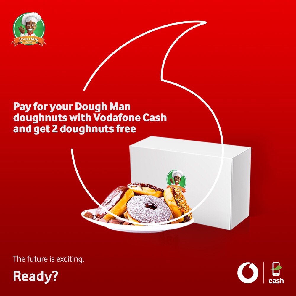 dough_man_foods's tweet photo. #ExtraTwo till the December with @VodafoneGhana. 
Get two extra doughnuts when you pay with Vodafone Cash. #TheDoughMan. Call 0201100533 https://t.co/bMFjRroa1k