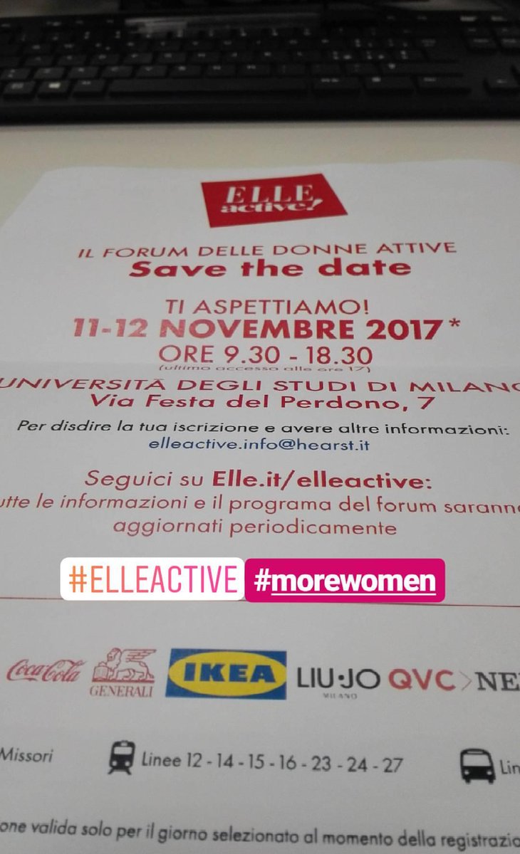 S_Parisotto's tweet photo. Un evento pensato per le donne, con le donne.

#morewomen #elleactive https://t.co/ny6VDQlOq6