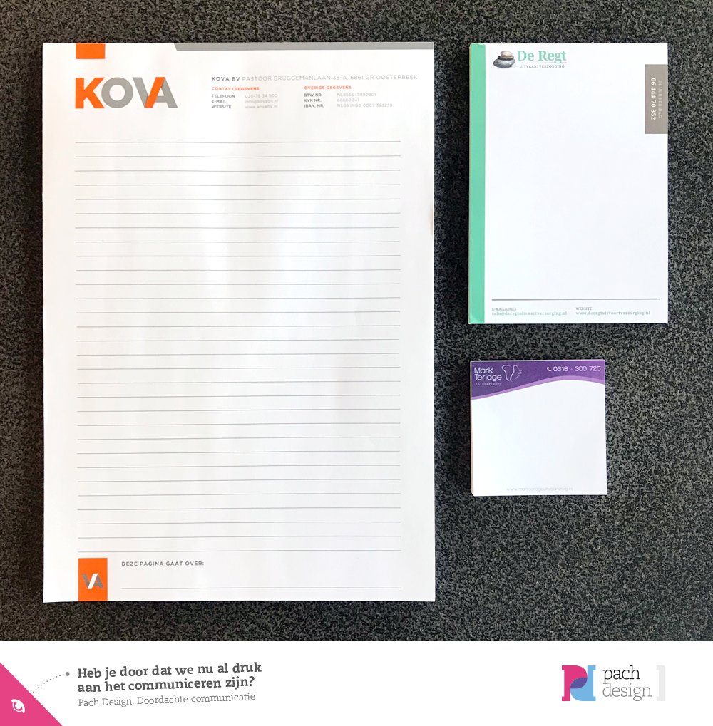 Vorige week zijn de notitieblokken binnen gekomen voor De Regt Uitvaartverzorging. Een notitieblok is één van de ideale promotiematerialen voor jouw klanten.
Meer informatie over notitieblokken ontvangen? Neem vrijblijvend contact op!
 #notitieblokken #drukwerk