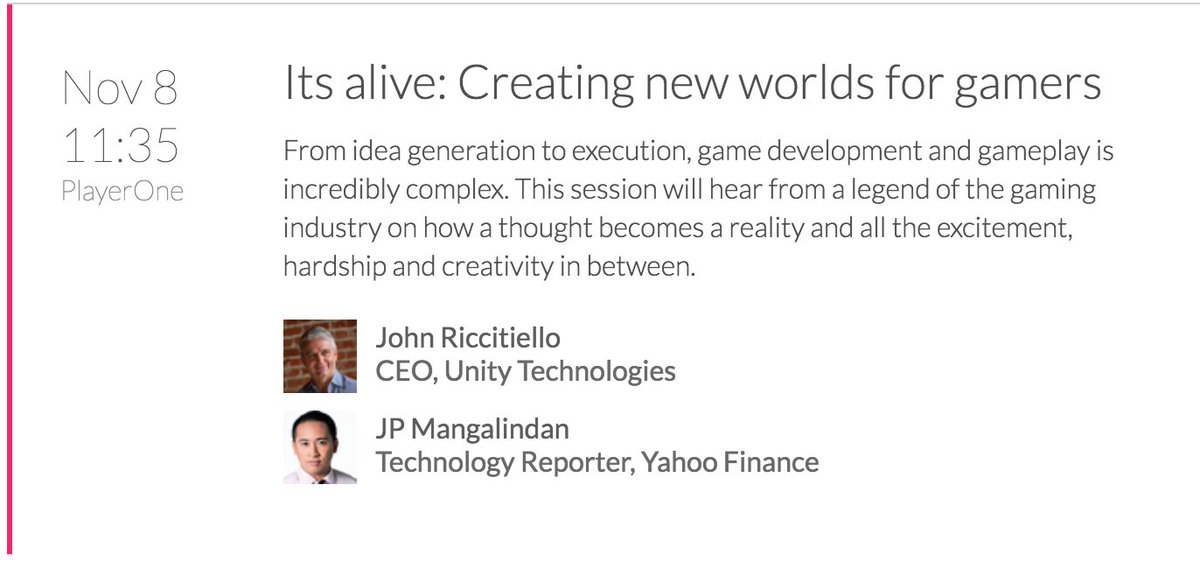 unitygames's tweet photo. Join @johnriccitiello for a chat at tech's top gathering, @websummit! Streaming live Wed 11:35am GMT: https://t.co/HOX37Uxsdf #WebSummit https://t.co/L9nxVKGW3T
