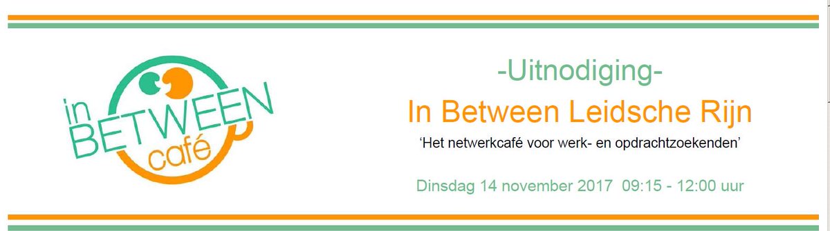 Op zoek naar werk? Hét netwerkcafé @InBetweenCafeLR voor werk- en opdrachtzoekenden komt er weer aan op dinsdag 14 nov. in De Schakel