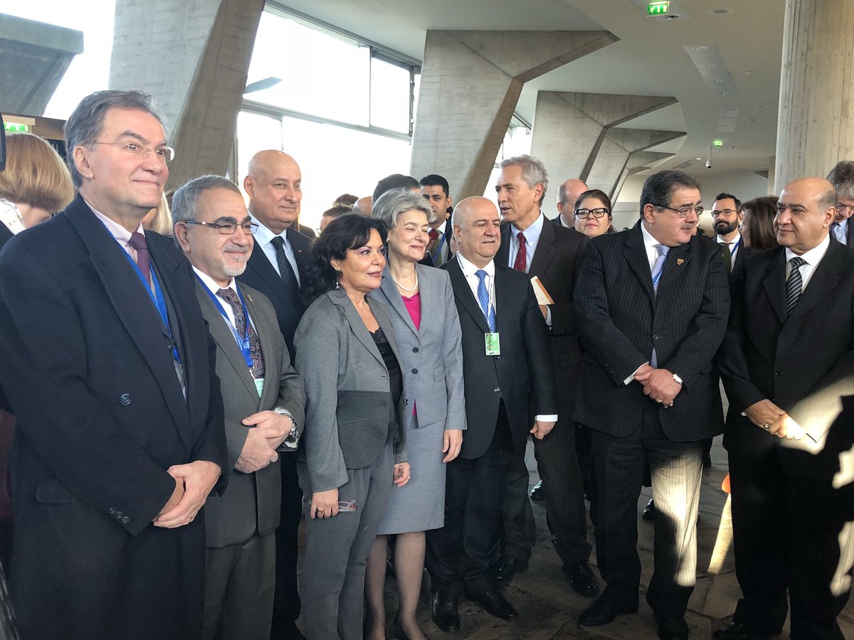 unescoNOW's tweet photo. Kicking off the inauguration of 3D replica of the Statue of the Lamassu at @UNESCO headquarters #UnescoSoftPower #Unite4Heritage #UnescoGC https://t.co/Pc8L2tzCOK