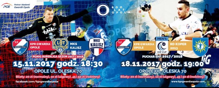 KPRGwardiaOpole's tweet photo. Zapraszamy na mecz @PGNiGSuperliga @KPRGwardiaOpole - @MksKalisz który odbędzie się 15 listopada (środa) o godzinie 18:30 https://t.co/wjVDI34bLU