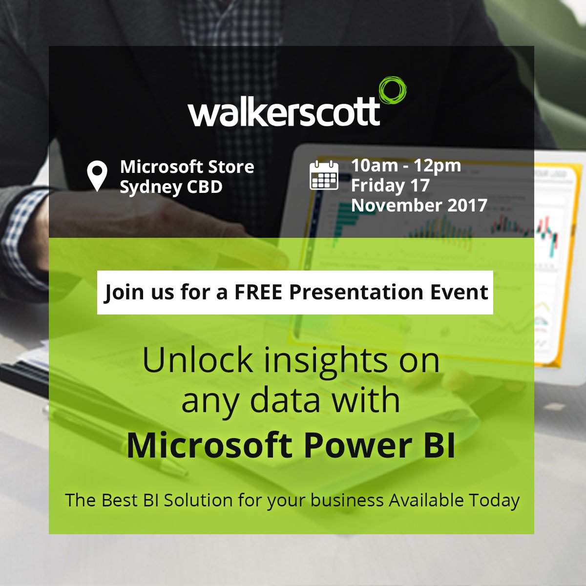 Walkerscott_co's tweet photo. Be part of the #PowerBI revolution! Improve efficiency within your organisation. Secure your seat online today https://t.co/fJ9xKulMOt https://t.co/trI0zb4adM