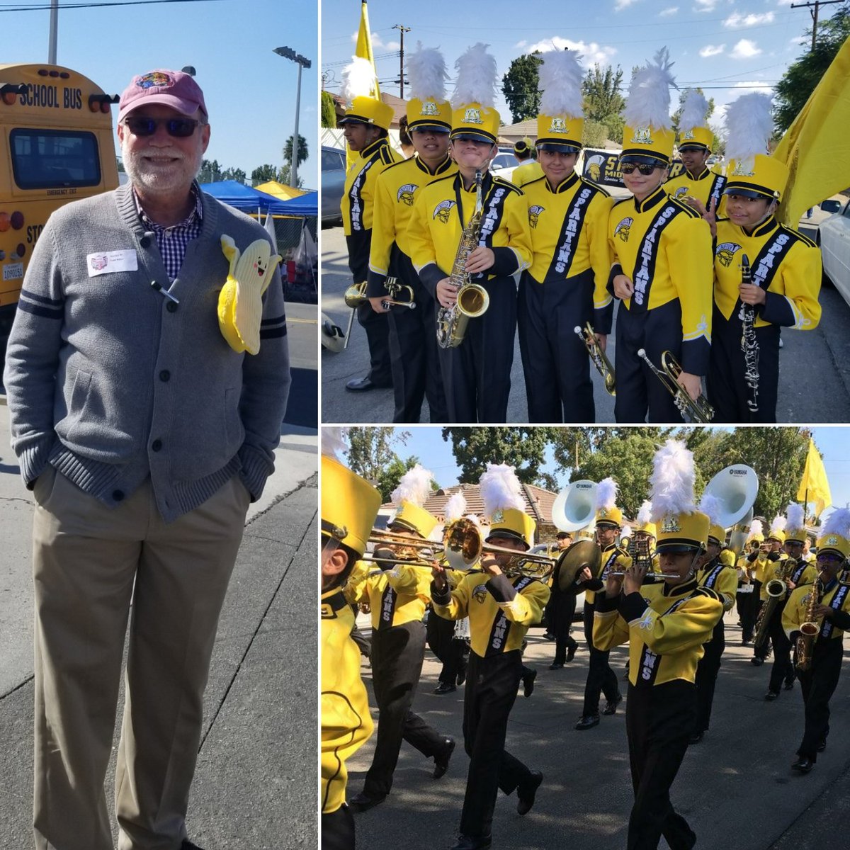 Stauffer Spartans Marching Band and Color Guard ready to compete at the Chino Invitational Band Review #stauffermbcg #spartans