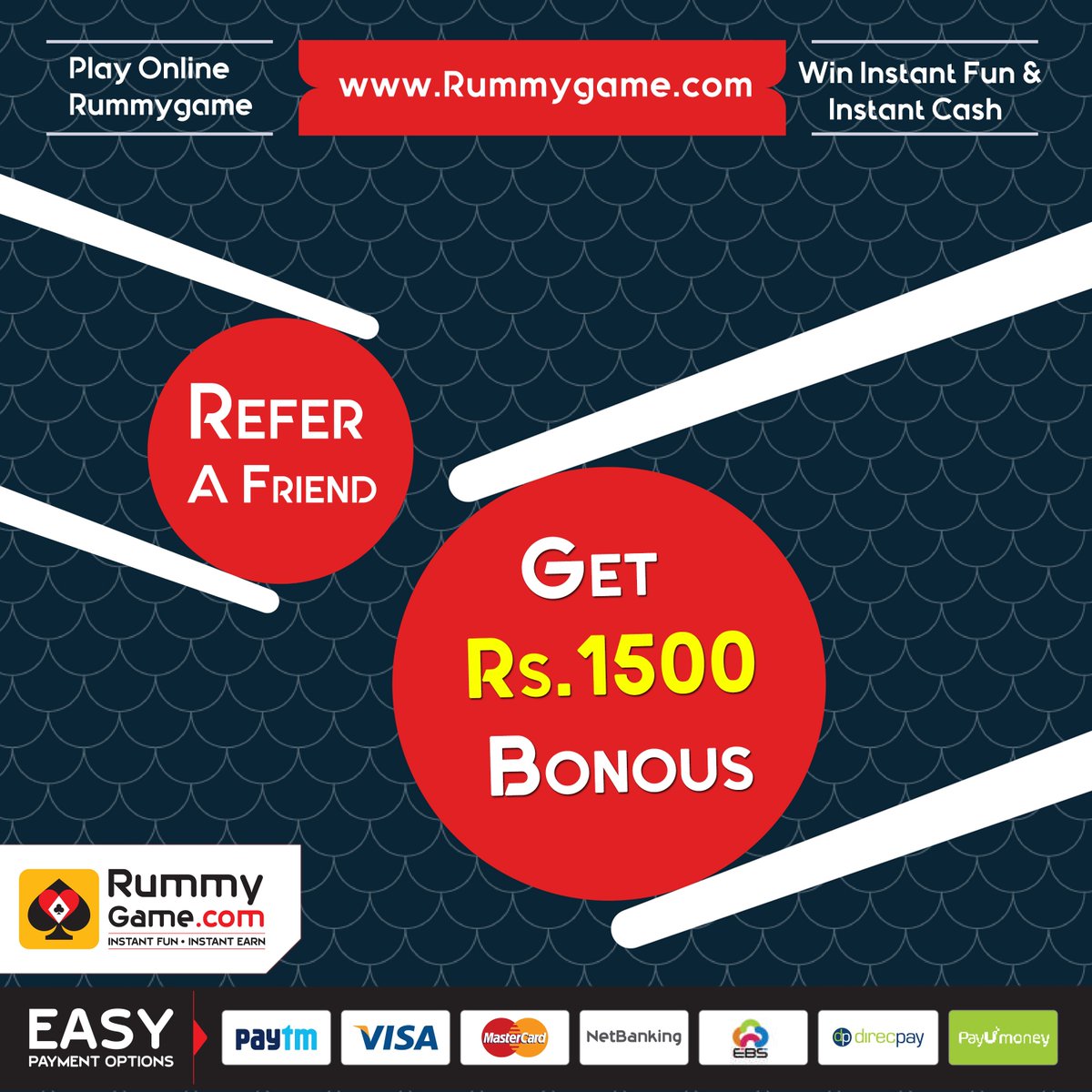RummyGameOffl's tweet photo. Refer A Friend Get Rs.1500 Bonus Play Online Rummygame At https://t.co/2OZKEUD4z4 #13Cards #Indianrummy https://t.co/BQeEz824fp
