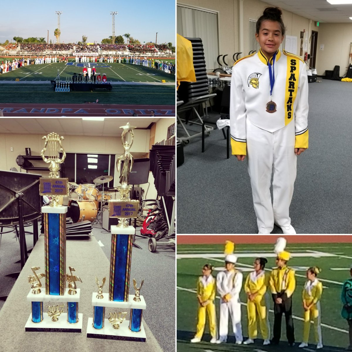 Stauffer Spartans Marching Band and Color Guard win 1st Place Marching Band, 1st Color Guard and 3rd Place Drum Major at Chino 11.4.2017