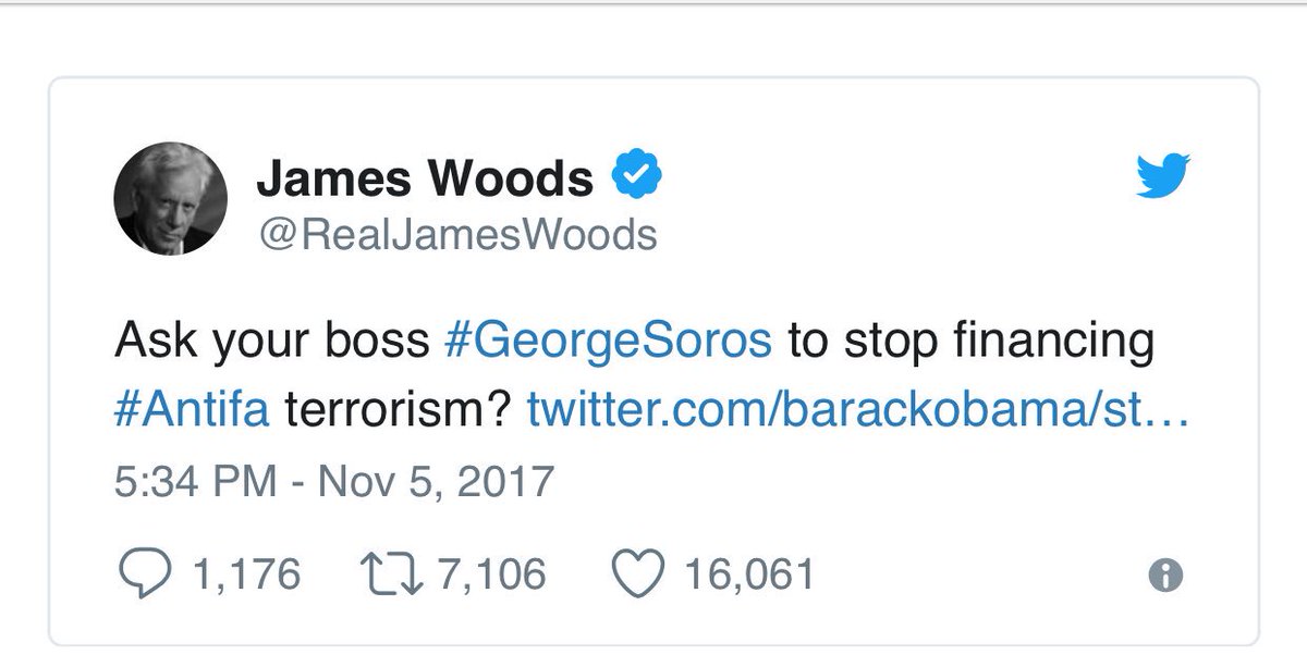 LovelyGigi33's tweet photo. Our Brilliant @RealJamesWoods let the divisive~destructive~opportunist @BarackObama have it
Bravo James 👏👏👏 https://t.co/GCK5XDEBM5