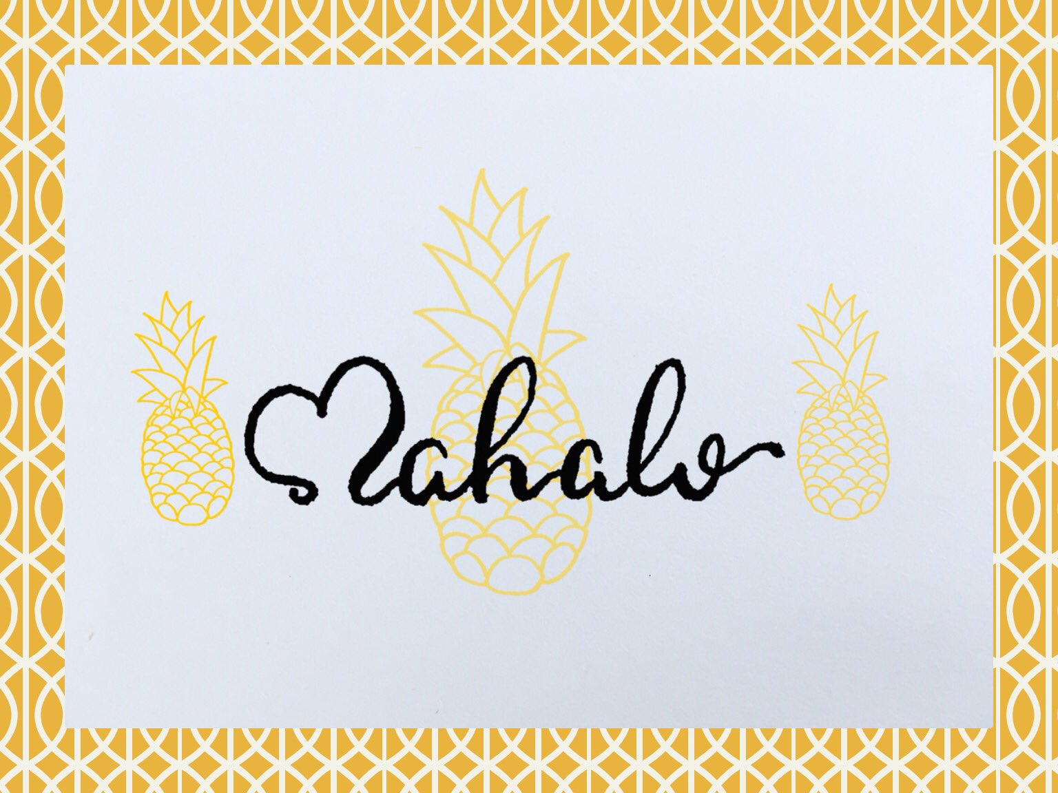 168alohaarty Auf Twitter ハワイでレタリング 初めてパイナップルのイラストを真面目に描いてみたので カード用にデザイン Aloha アロハ Hawaii ハワイ Mahalo マハロ Calligraphy 筆文字 Hawaiian ハワイ語 Illustration イラスト Pineapple