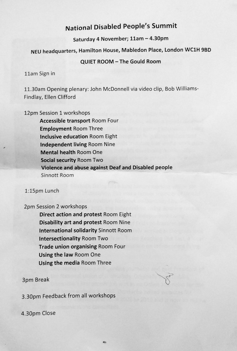 justicetheunion's tweet photo. We attended #National #Disabled #People's #Summit #Dispplsummit Sat 4th Nov 2017 #Solidarity to campaigners activists allies &amp; the affected. https://t.co/GT6eaOZjnC