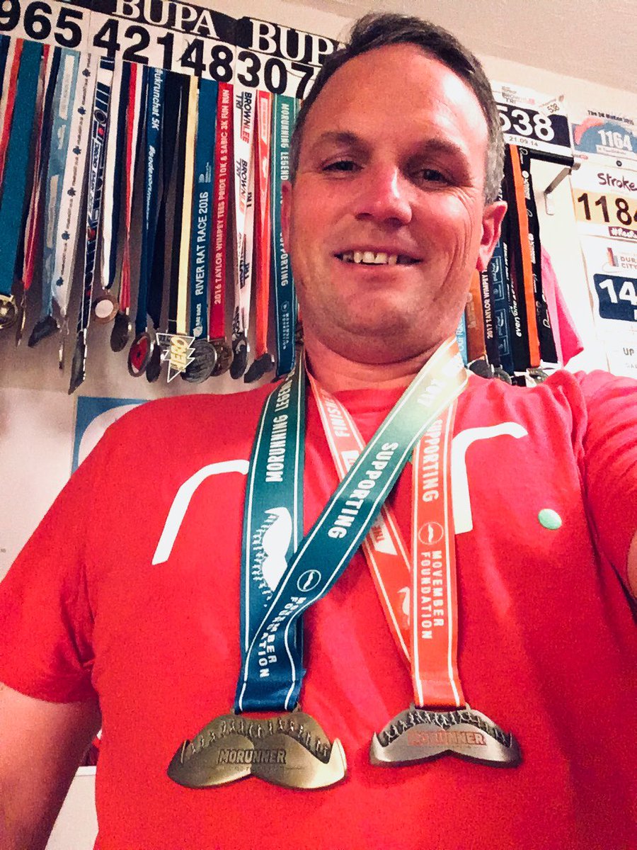 Run_Just_Run's tweet photo. @runr_uk Did @Mo_Running #newcastle10k yesterday as a dinosaur #DoubleBling #MoRunningLegend #MedalMonday #runr #ukrunchat https://t.co/lfyV6PV3CN