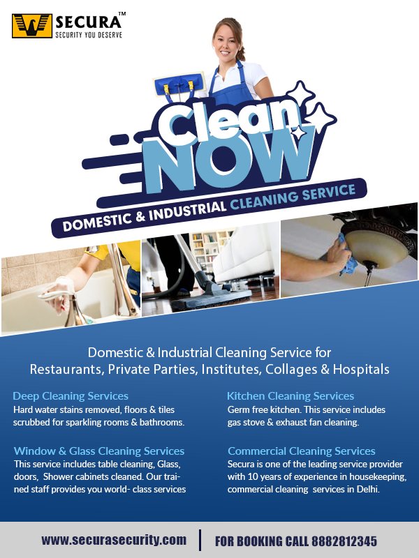 #SecuraSecurity - #Hire a personnel for #HousekeepingServicesInDelhi. For details please visit: goo.gl/MRhRdK