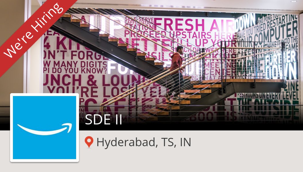 sonyparik's tweet photo. #SDE II needed in #Hyderabad at #AmazonIndia. Apply now! #job https://t.co/rehRanvrCK https://t.co/mhWYYzKOZk