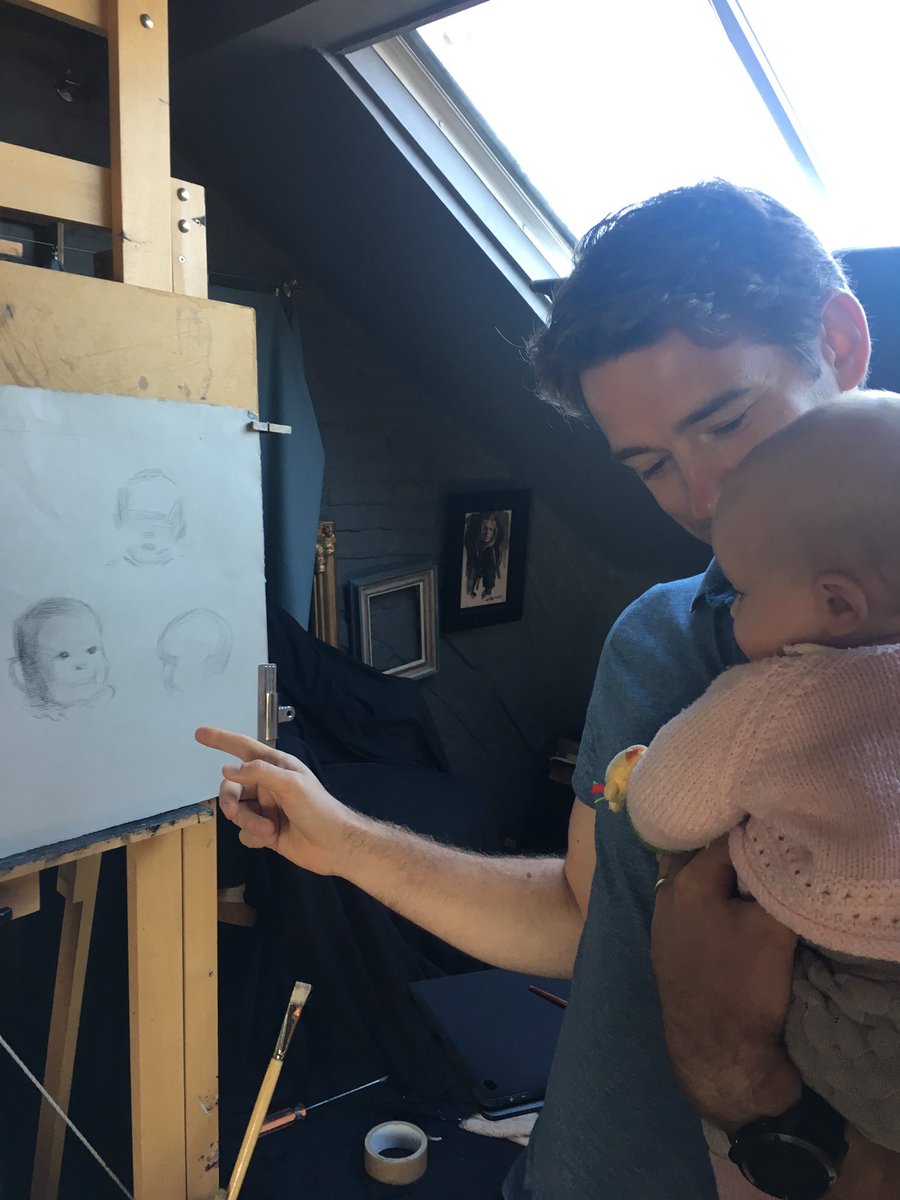 Let the #baby #sketching begin! #commissionaportrait #babysketch