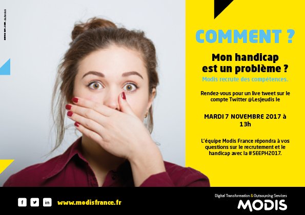 AkkodisFrance's tweet photo. J-1 #LiveTweet spécial Emploi et Handicap le 7 Novembre à 13h via @LesJeudis https://t.co/6L1pDEmEy4 #emploi #SEEPH2017 #Handicap #Digital https://t.co/2SUfVjBp7q