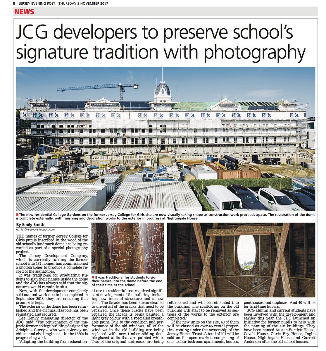 JerseyDevCo's tweet photo. The #JCGArt project that was developed with @JDC_Live pupils will also celebrate the heritage of the building &amp; past pupils https://t.co/VW1c2qC0AS