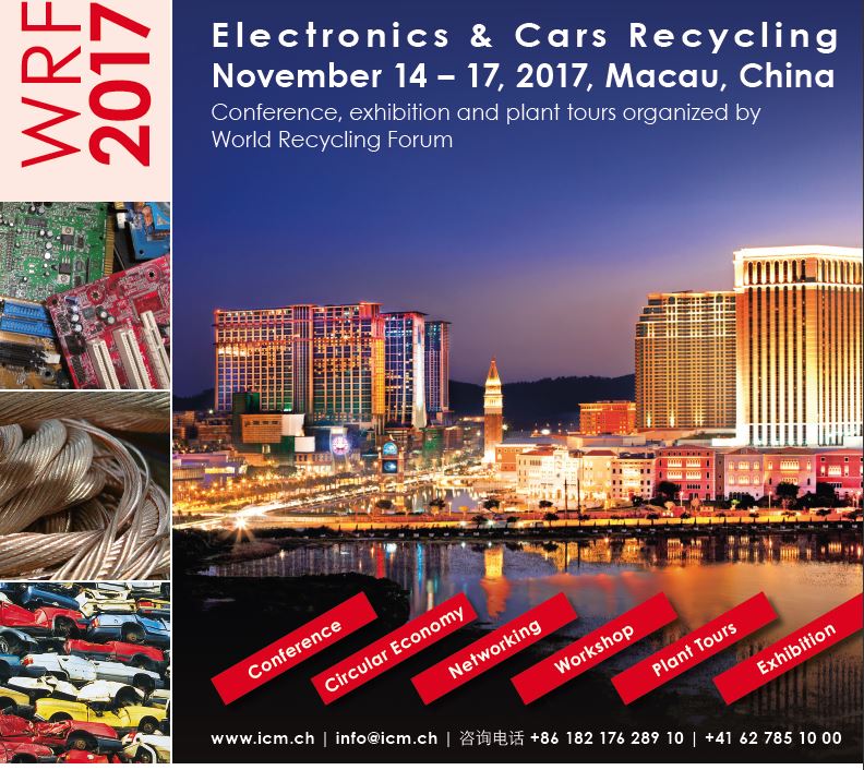 JarkkoVesa's tweet photo. Vielä ehtii mukaan: World Recycling Forum 2017 Macau. #eWaste #recycling #EV #Battery #criticalrawmaterials #WRF2017 https://t.co/rHBcsmPVOu