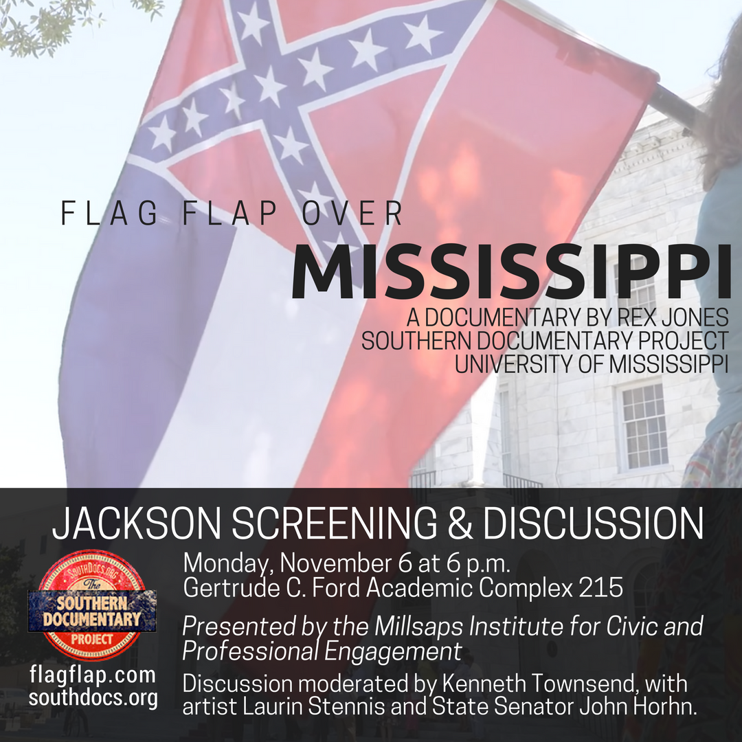 SouthernStudies's tweet photo. Tonight at 6pm at @millsapscollege a screening of #FlagFlap by @RealRexJones @UMSouthDocs https://t.co/02cEKjp65H