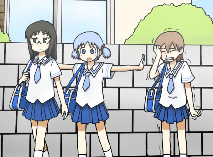 日常 イラスト「白線の外踏んだらジュースおごり」線画を撮る時にカメラの角度の調整ミスって背景がなんか変#日常#イラスト 