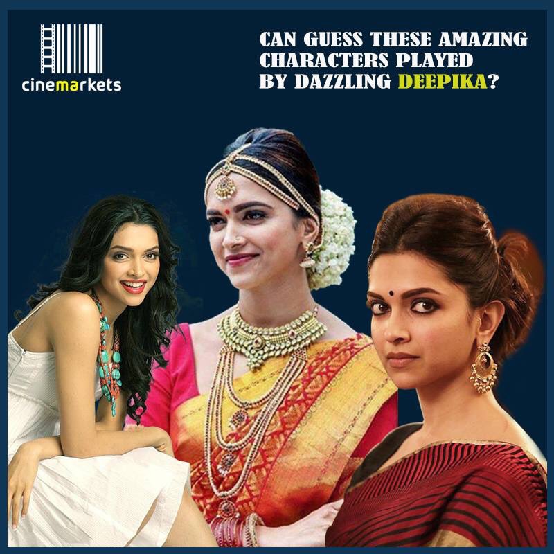 cineMArkets's tweet photo. Amazing roles that have mesmerized millions of fans all over the world. 
Can you guess it?? @deepikapadukone https://t.co/uvR10E8aLi