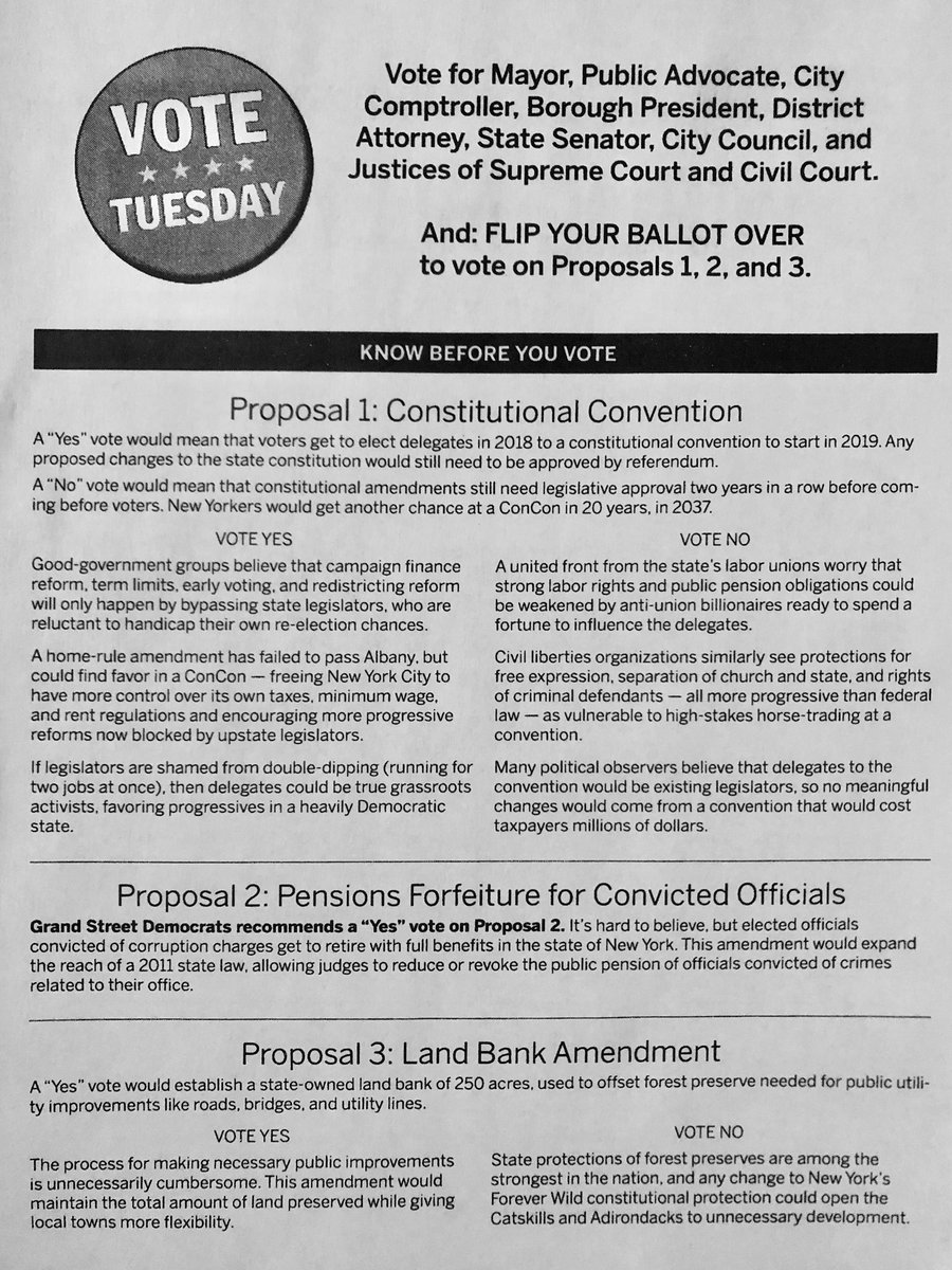 Vote Tuesday! Know the issues before you vote- read our Ballot Proposal Guide. <a href="/GrandStreetDems/">Grand Street Dems</a> recommend a YES vote on Prop 2. #electionday