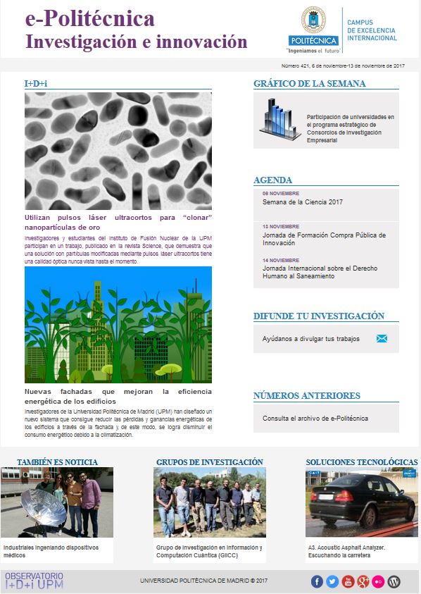 La_UPM's tweet photo. Ya está online un nuevo número de nuestro boletín de #investigacion e #innovación.¡No te lo pierdas! #somosUPM https://t.co/O2Ts3YCDA7 https://t.co/cyJpJx4vuI