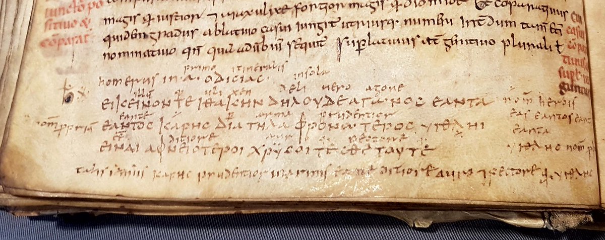 ParvaVox's tweet image. Let me introduce you the most learned #Carolingian master: John Scotus Eriugena adding Homer in the margins of his Priscian @ubleiden BPL 67