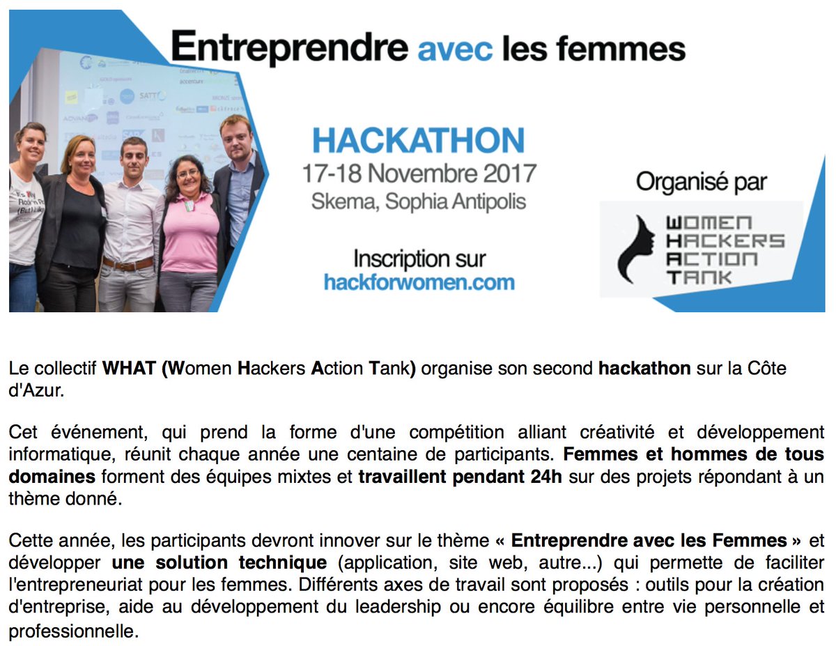 MagStart's tweet photo. #H4W17 recherche des développeurs pour innover sur le sujet : "Entreprendre avec les femmes" Inscrivez-vous vite sur https://t.co/Bz2sCVc3zv https://t.co/wX0ZfSKQBW