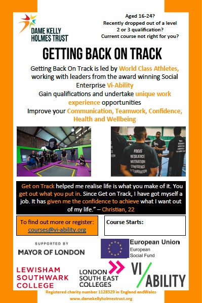 Learn more about our innovative &amp; unique programme with @DamekellysTrust Sign up &amp; get back on track! More here goo.gl/JLCBMj