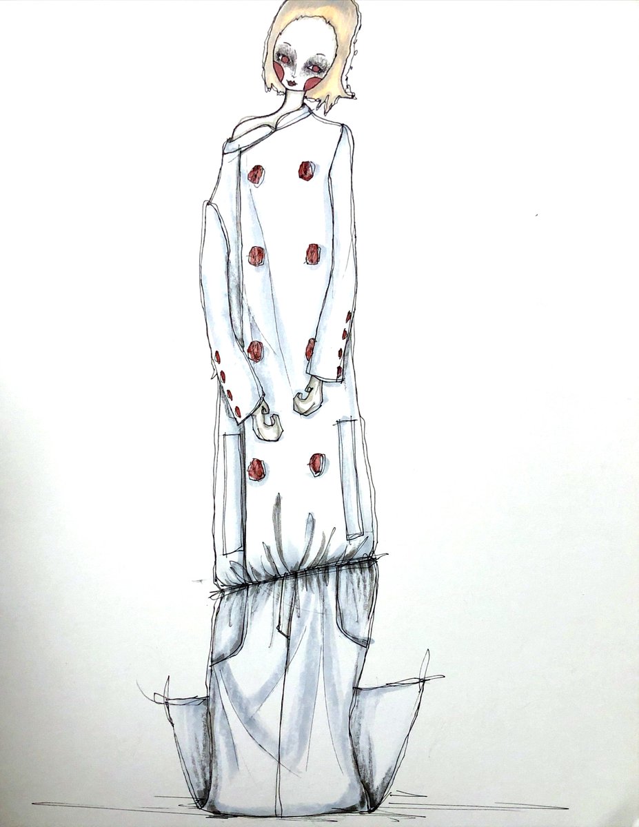 Mutation En Twitter Theme Cock Coat コック服がテーマ Fashion Fashiondesign Design ファッション ファッションデザイン ファッション画 デザイン画 ファッションイラスト
