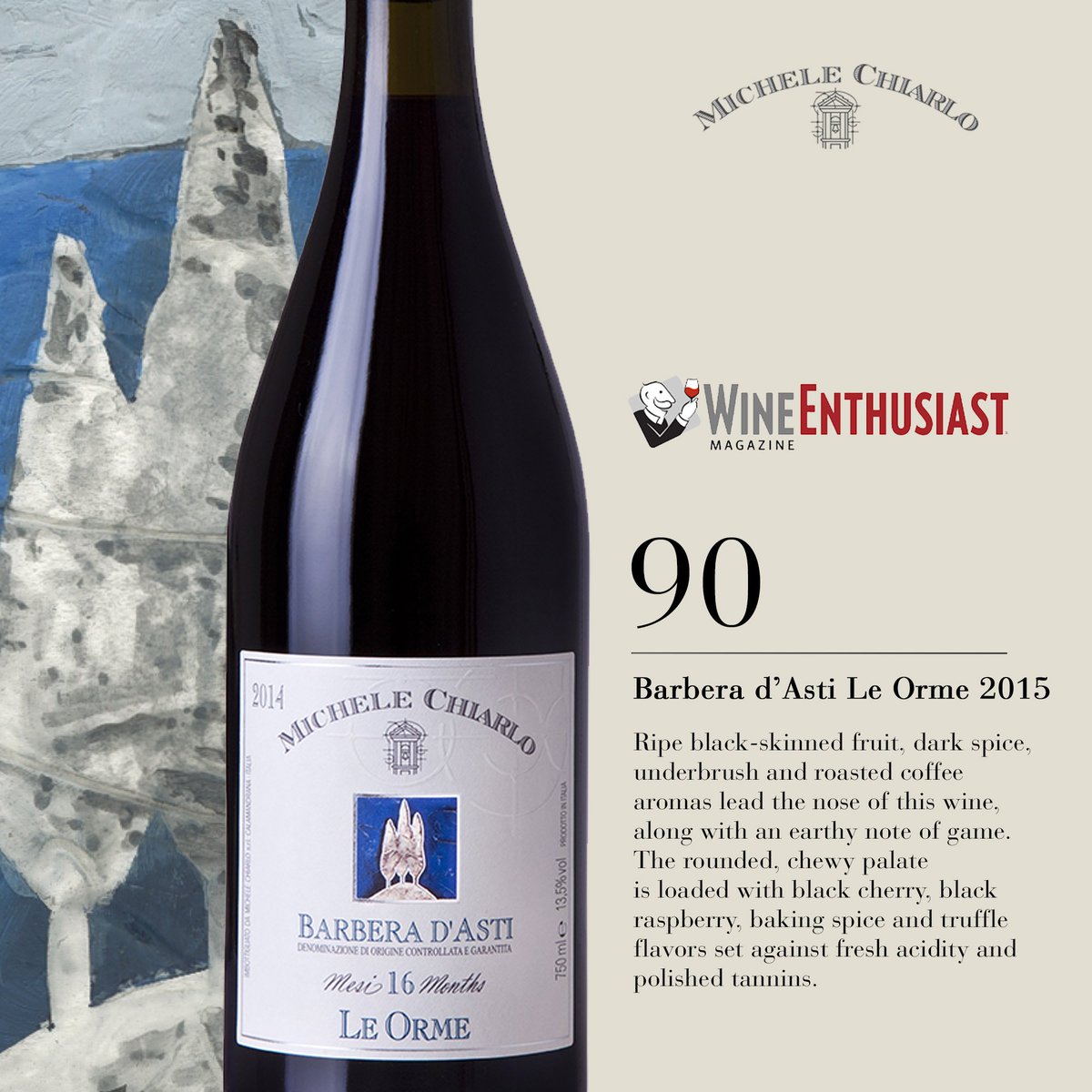 michelechiarlo's tweet photo. So much enthusiast about our #NizzaCipressi and #BarberadAsti #LeOrme new reviews! Thanks @kerinokeef @WineEnthusiast :)🍷 https://t.co/BkFn2vDVo1