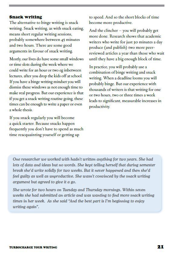 ithinkwellHugh's tweet image. Need a whole day to be able to write? How's that working for you? Try snack writing. Short blocks done regularly, no distractions. #AcWriMo