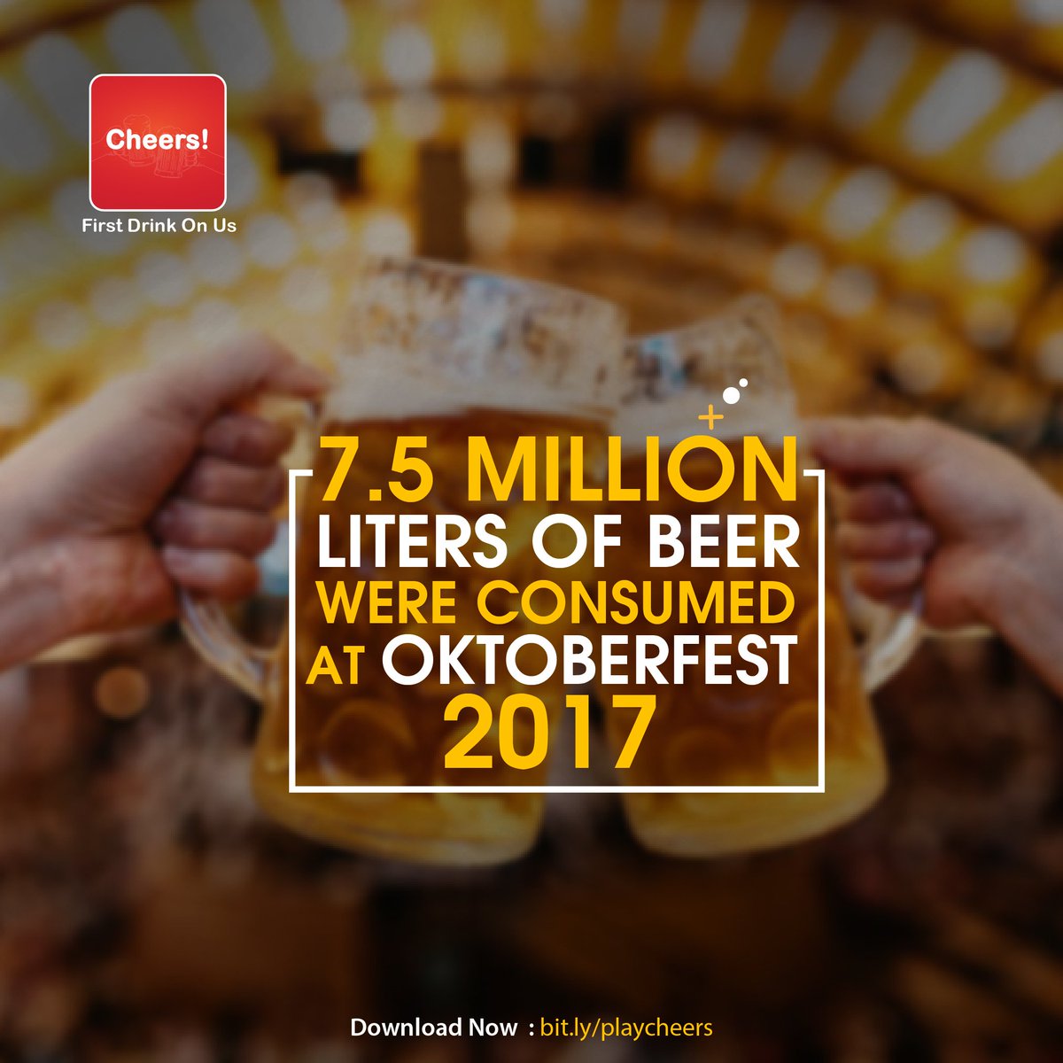 Cheers_Original's tweet photo. Do you and friends also love beer ?
Download Cheers! https://t.co/btbPIJEVtM and get unlimited beer starting from 399 AI #MondayMotivation https://t.co/ZoKQBdYC2x