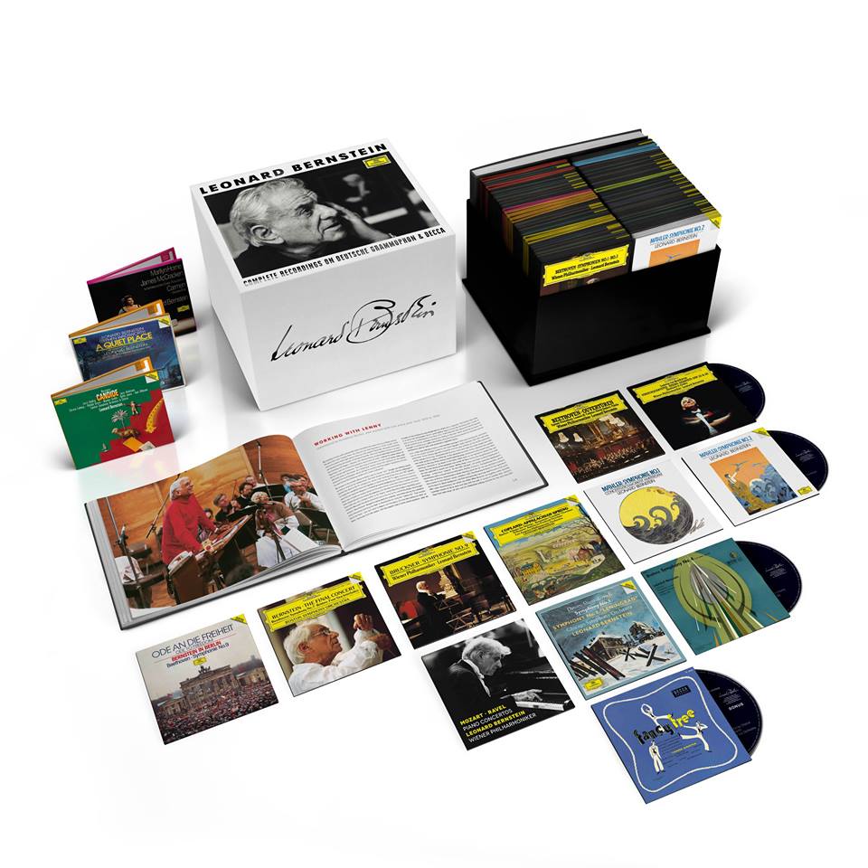 A new 121 CD box in honor of the centennial celebration of #BernsteinAt100: deutschegrammophon.com/Bernstein100