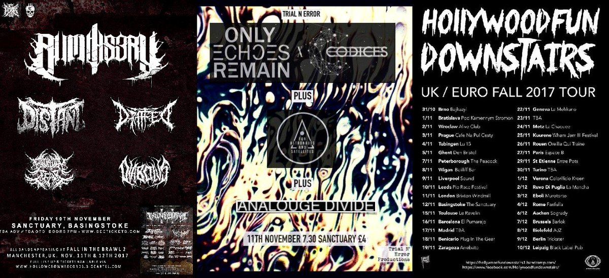 FRI : <a href="/AllMiseryMetal/">All Misery</a> / <a href="/DistantNL/">DISTANT</a> ...
SAT : <a href="/onlyechoesband/">Only Echoes Remain</a> / <a href="/CodicesMusic/">Codices</a> ...
SUN : HollywoodfunDownstairs / <a href="/swordsofthought/">Swords of Thought</a> +tba