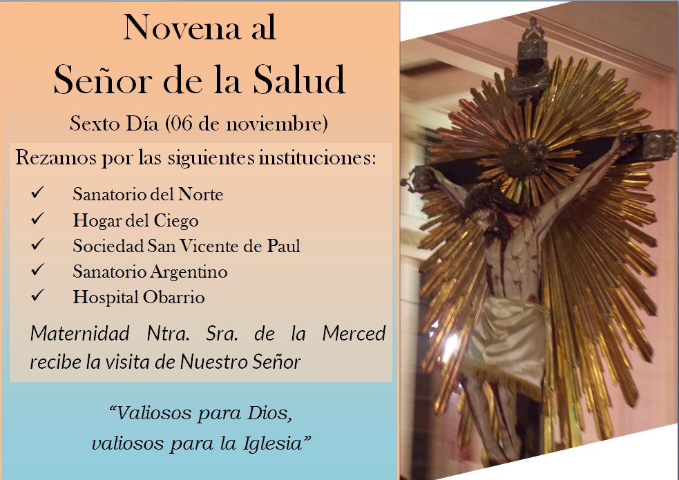 lamercedtuc's tweet photo. #SextoDia #Novena #SeñorDeLaSalud #Tucuman https://t.co/Ux2CUlPXkc
