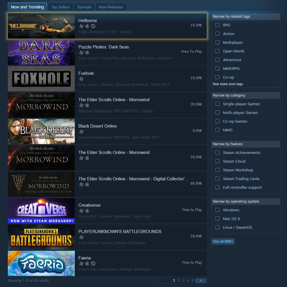 Klabater's tweet photo. #HeliborneGame is starting its third consecutive week on the top of the New &amp; Trending MMOs on @steam_games. High five, @JetCatGames :D https://t.co/nJ46i0W6aU