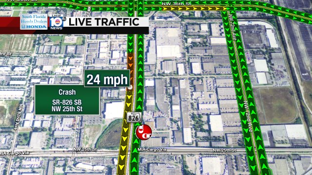 Crash on SR-826 SB at NW 25th St #traffic https://t.co/gOkNkDWBab