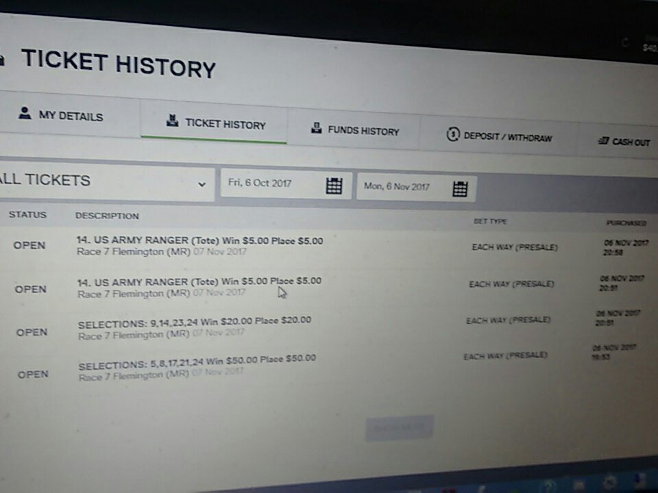 Here are the bets so far