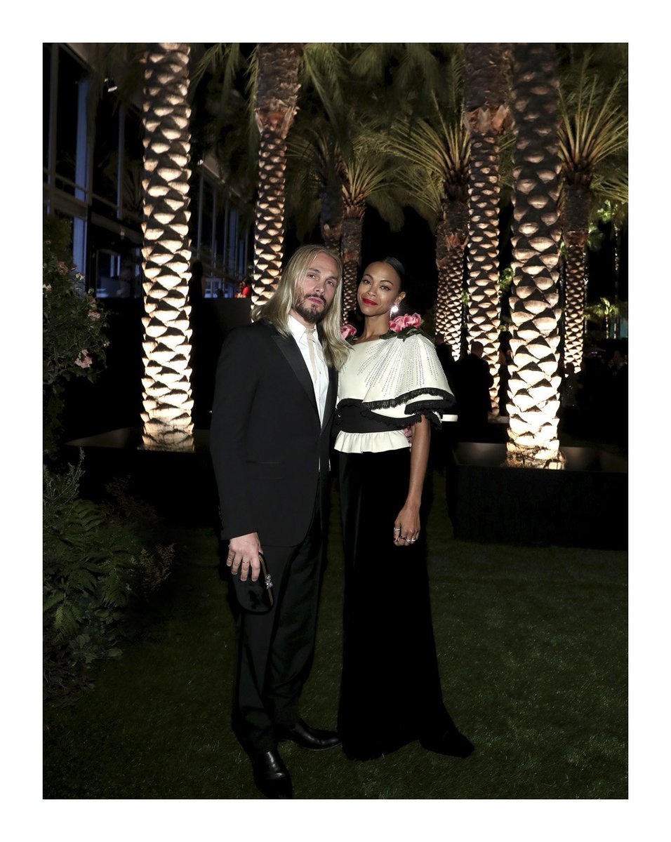 Gucci Attending Lacma S Artandfilm Gala Presented By Gucci Zoesaldana In A Guccifw17 Velvet Gown