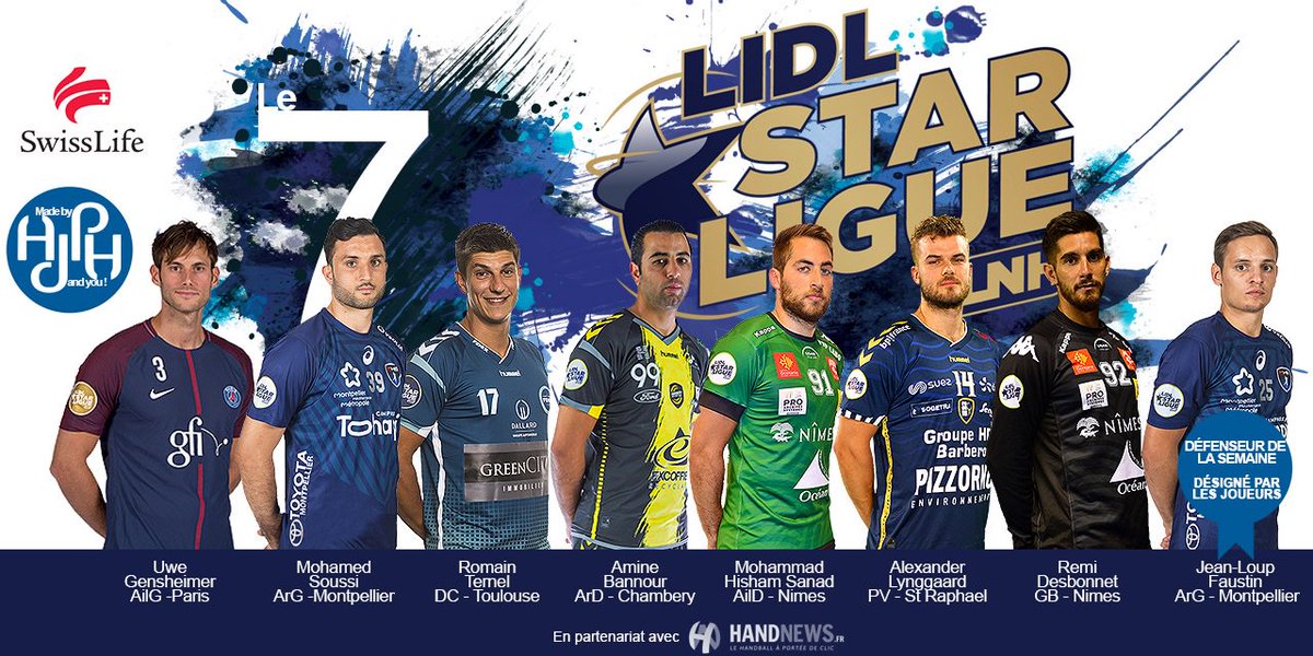 AJPHandball's tweet photo. #7delasemaine By @AJPHandball J07 @LidlStarligue Revoilà notre DreamTeam faite par les joueurs eux-mêmes !! belle allure cette équipe !! 👏👍👍 https://t.co/DgkGFgyi7j