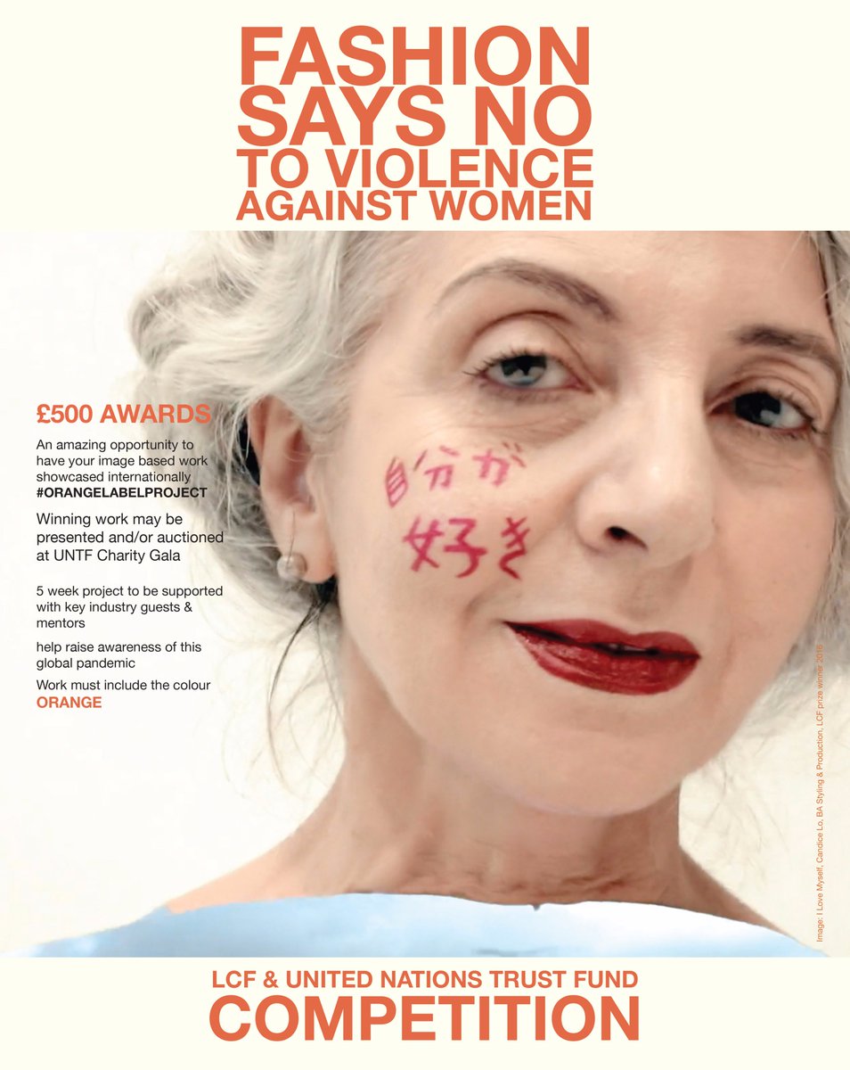 LCFLondon's tweet photo. Fashion says NO to violence against women.
More details on the #ORANGELABELPROJECT.
The deadline is a week away on Monday 13 October. https://t.co/O7y6eDROve