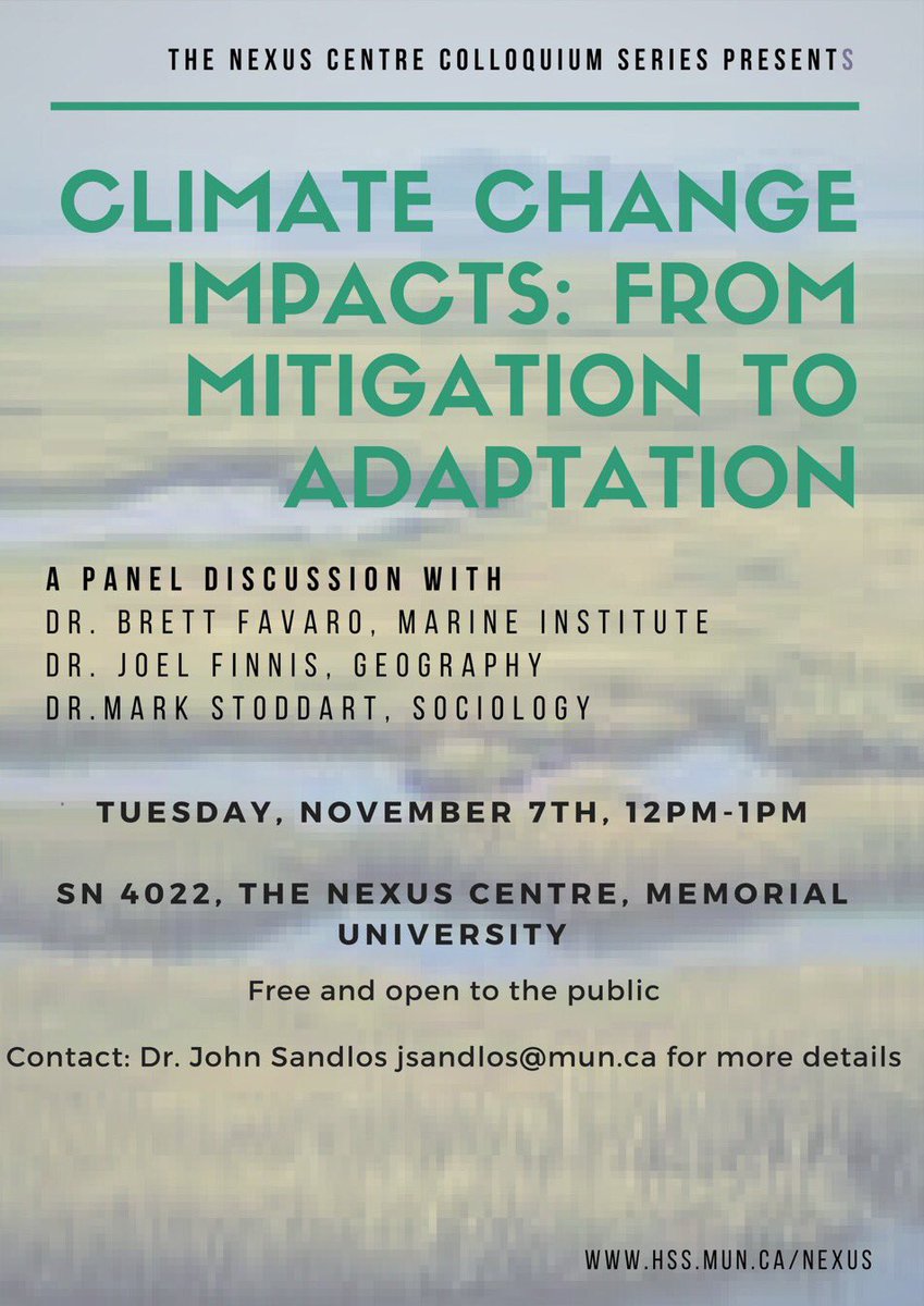 NexusCentre's tweet photo. Climate change panel tomorrow! https://t.co/KPXFWk9bAV