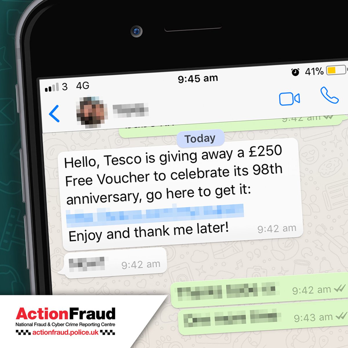 WhatsApp supermarket voucher scams are back 🛒! So far we've seen M&amp;S, Tesco &amp; Asda variations! Don't click the link or forward to friends 🙏