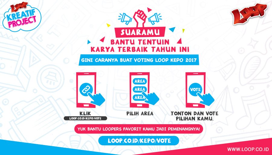 LOOP_ID's tweet photo. Loopers, ayo vote video #LOOPKePo2017 yang menurut kamu paling kece di https://t.co/NOmb1cfeGh https://t.co/Tlj67pTiu4