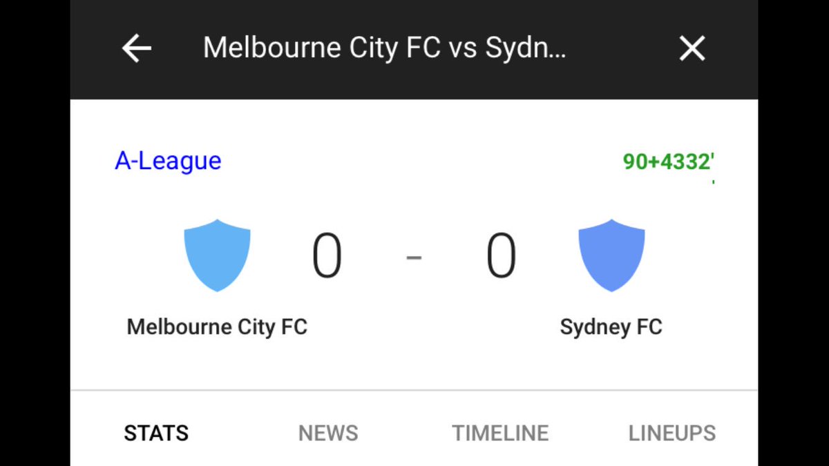 Jeez.. how long is extra time in the @ALeague ?? #MCYvSYD