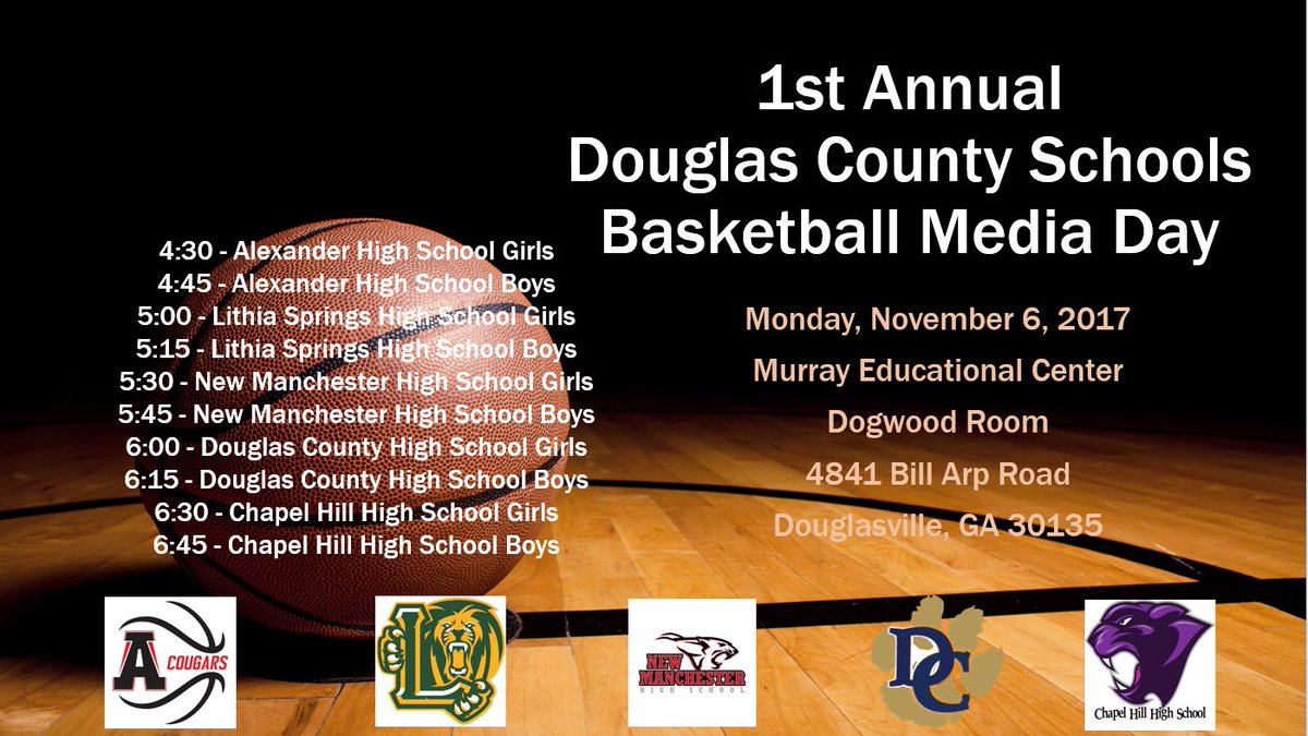 @DCGASchools will hold a Basketball Media Day today starting at 4:30 p.m. @samcrenshaw23 @KyleSandy355 @SandysSpiel @AnthonyAmeyWSB